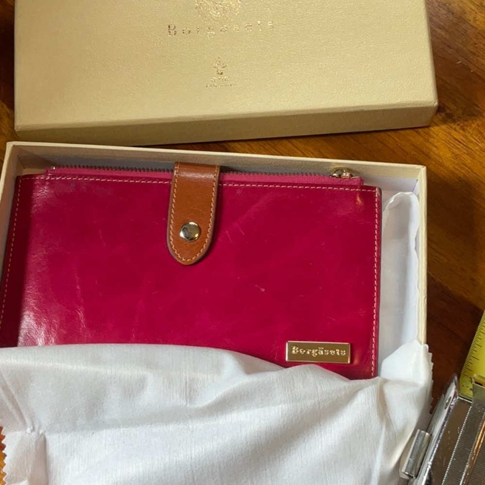 Borgasei Pink Wallet with Brown Accent